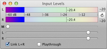 input levels window